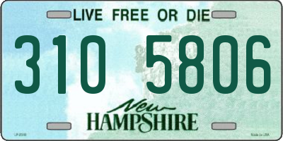 NH license plate 3105806