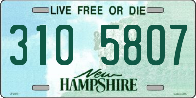 NH license plate 3105807