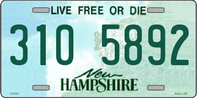 NH license plate 3105892