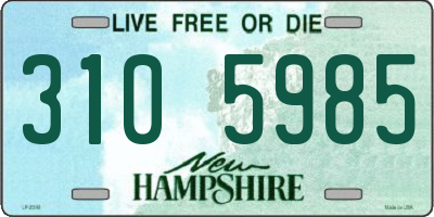 NH license plate 3105985