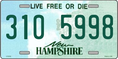 NH license plate 3105998