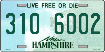 NH license plate 3106002