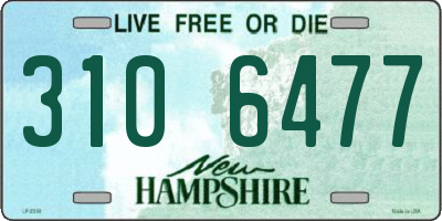 NH license plate 3106477