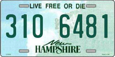 NH license plate 3106481