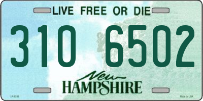 NH license plate 3106502