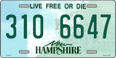 NH license plate 3106647