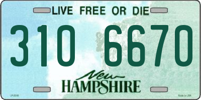 NH license plate 3106670