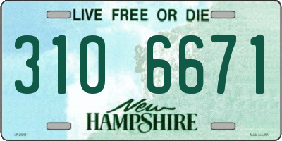 NH license plate 3106671