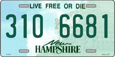 NH license plate 3106681