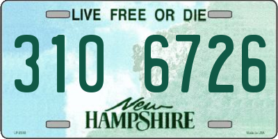 NH license plate 3106726
