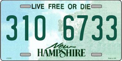 NH license plate 3106733