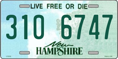 NH license plate 3106747