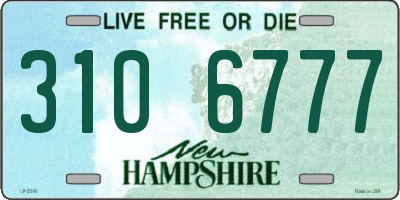 NH license plate 3106777