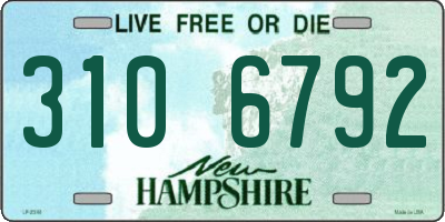 NH license plate 3106792