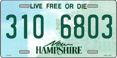 NH license plate 3106803