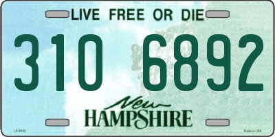 NH license plate 3106892