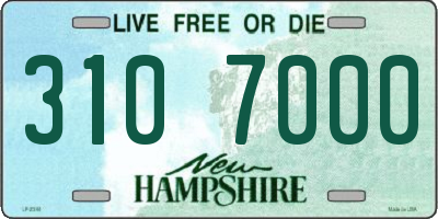 NH license plate 3107000