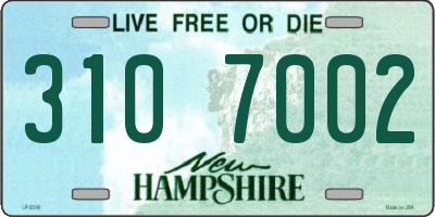 NH license plate 3107002