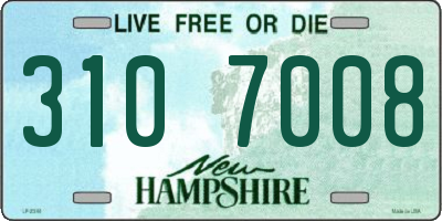 NH license plate 3107008
