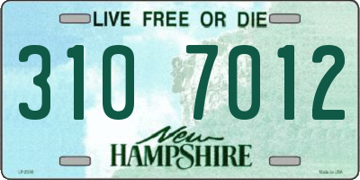 NH license plate 3107012