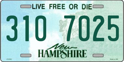 NH license plate 3107025