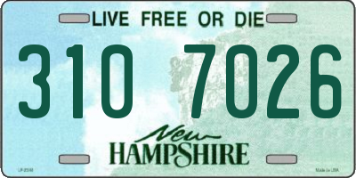 NH license plate 3107026