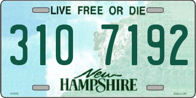 NH license plate 3107192