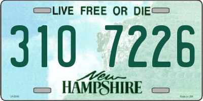 NH license plate 3107226