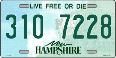 NH license plate 3107228