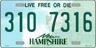 NH license plate 3107316