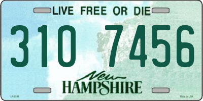 NH license plate 3107456