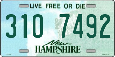 NH license plate 3107492