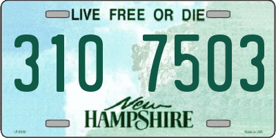 NH license plate 3107503