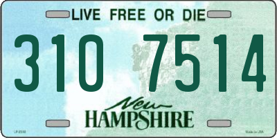 NH license plate 3107514
