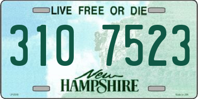 NH license plate 3107523