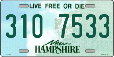 NH license plate 3107533
