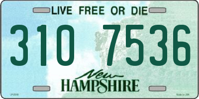 NH license plate 3107536
