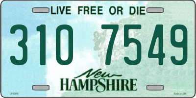 NH license plate 3107549