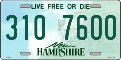 NH license plate 3107600