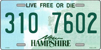 NH license plate 3107602