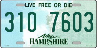 NH license plate 3107603