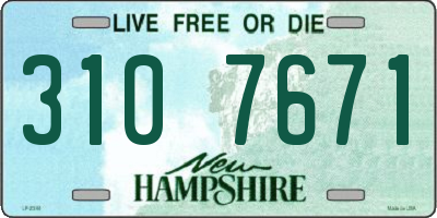 NH license plate 3107671
