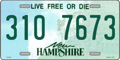NH license plate 3107673