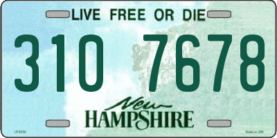 NH license plate 3107678