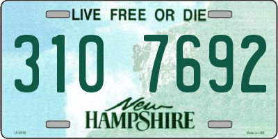 NH license plate 3107692