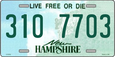 NH license plate 3107703