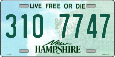 NH license plate 3107747