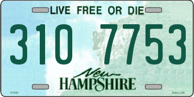 NH license plate 3107753