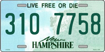 NH license plate 3107758
