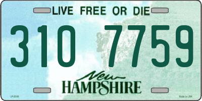 NH license plate 3107759